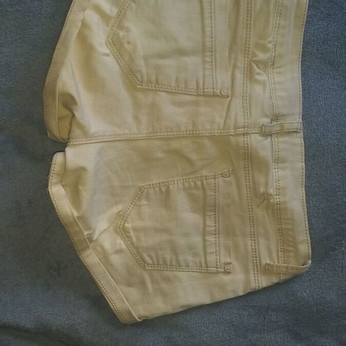 Shorts used, size XS, off-white beige, stretch denim-like fabric