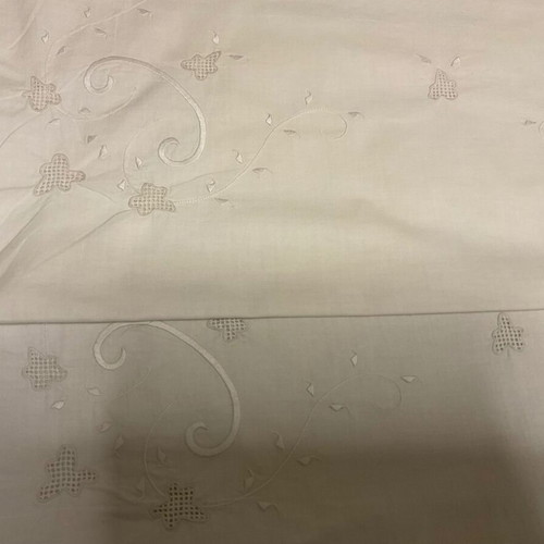 Set of two vintage 40s/50s handmade embroidered pillowcases used