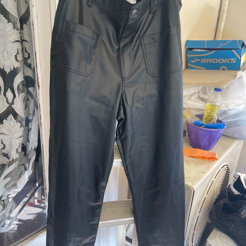 Zara faux leather pants black size 40 new