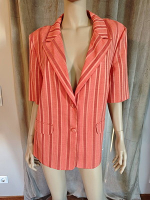 Vintage blazer XXL coral-salmon striped