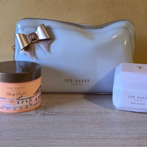 Ted Baker original cosmetic bag with body soufflé set