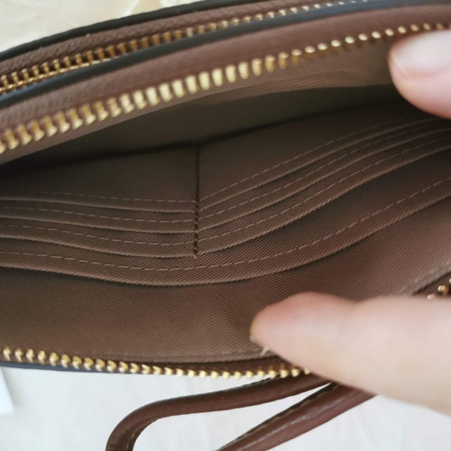 Coach Double Zip Wristlet bag new, tan brown