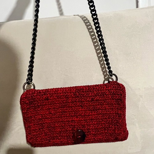 Handmade shoulder bag new, red