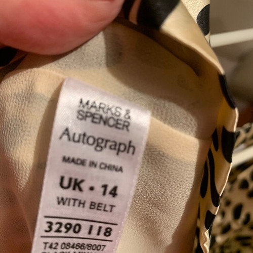 Marks & Spencer dress new, beige with black dots, size XL
