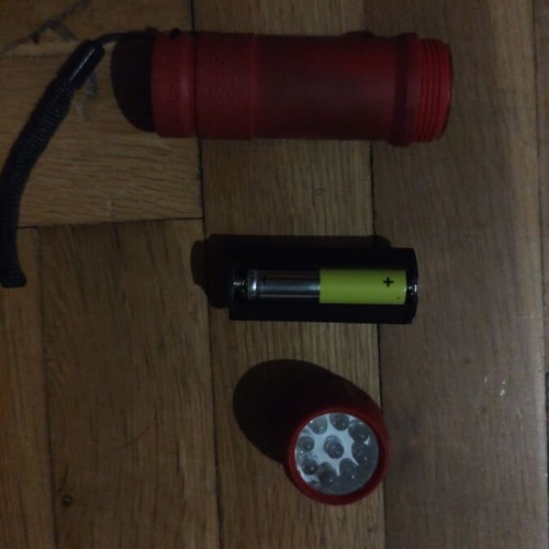 Flashlight new with small rechargeable batteries
