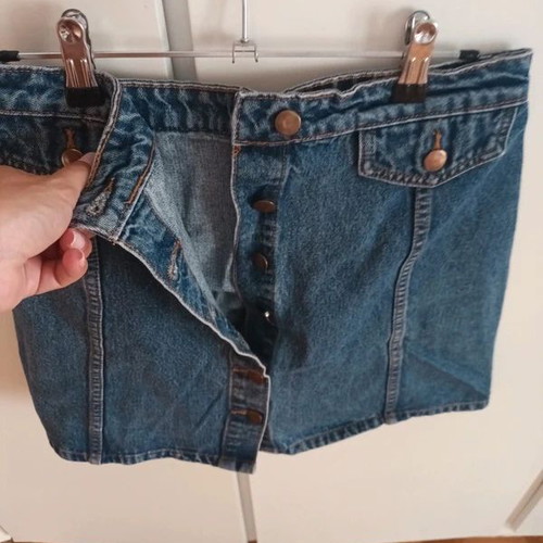 Denim mini skirt Primark like new, dark blue, button closure