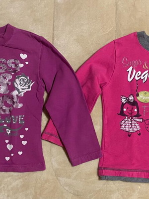 Set of two girls' tops size 6 years used
