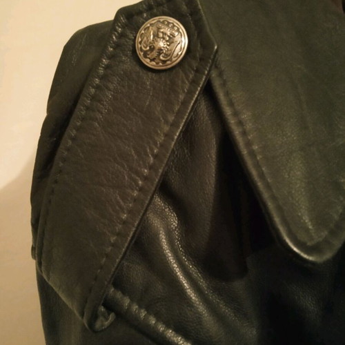 Booze leather women's coat used, black
