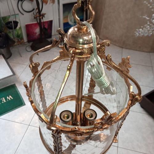 Solid brass ceiling light handcrafted refurbished, Baroque design