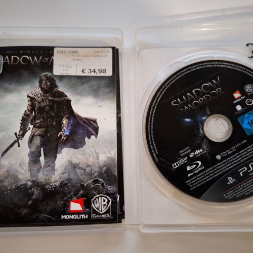 Middle-earth Shadow of Mordor PS3 game used, very good condition