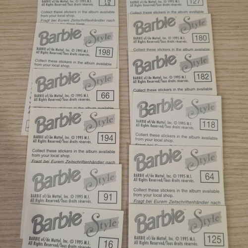 Barbie Style 1995 stickers like new, 21 pieces
