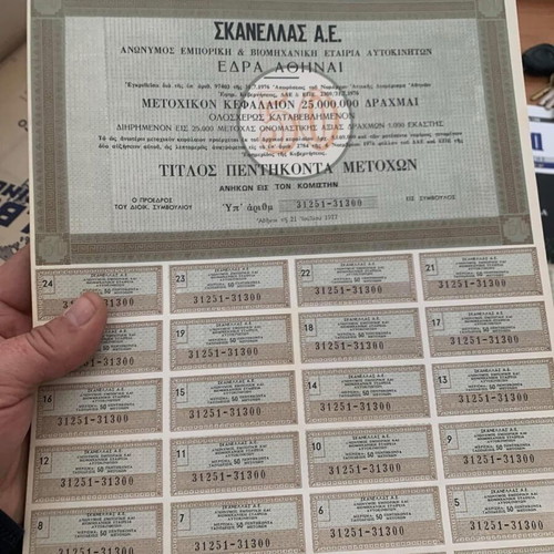 Shares 1976 uncanceled, about 2500 pieces, new