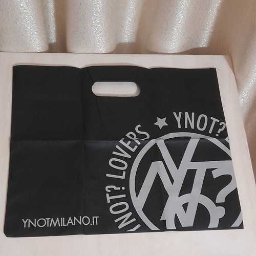Ynot? Milano Eco-Friendly Reusable Bag New, Black TNT Fabric