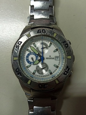 Ανδρικό ρολόι Rexstar Chronograph quartz μεταχειρισμένο, ασημί