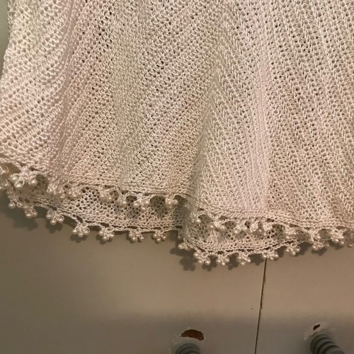Crochet camisole with pearls like new, white, size S