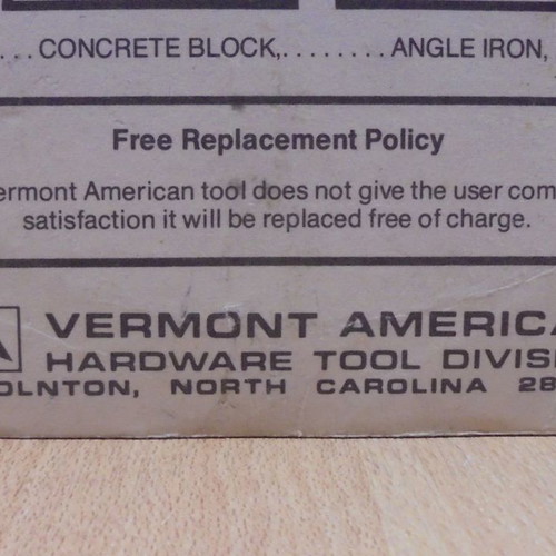Vermont American old 6.5-inch stone cutting disc new