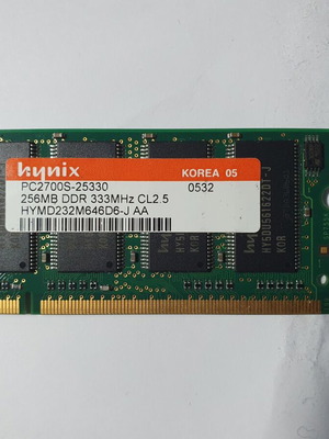 Hynix 256MB DDR Laptop RAM used PC2700S-25330 333MHz CL2.5 SO-DIMM