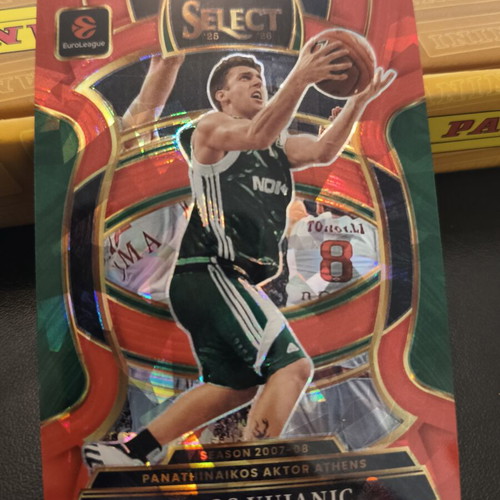 Milos Vujanic Panathinaikos Concourse Red Cracked Ice 2025-26 Panini Select Euroleague card new