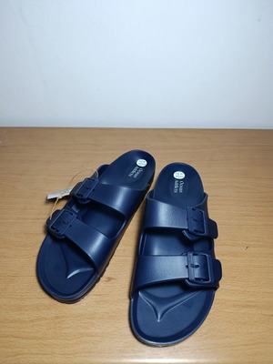Ocean Addicts men's double buckle slippers, blue, size 44