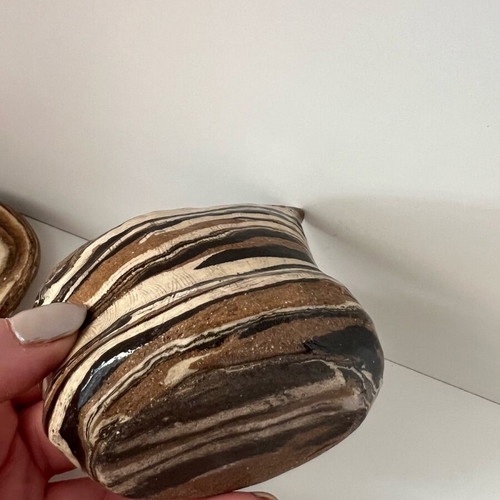 Ceramic sauce set like new in earthy colors