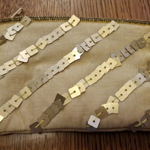 Gold wallet with sequins like new