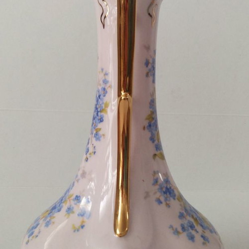 Hand-painted pink pitcher used, Made in Czechoslovakia