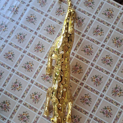 Decorative gold jaguar 40 cm, new
