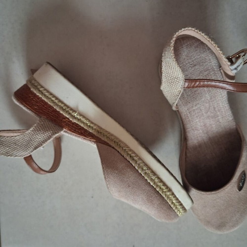 Espadrilles beige with brown strap like new, size 36