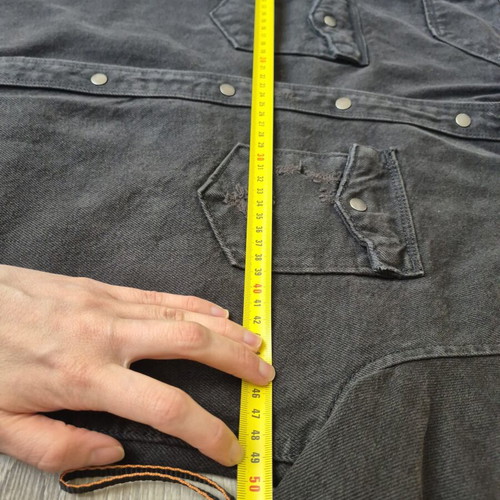 Zara Man Distressed Denim Shirt Relaxed Fit Size S like new