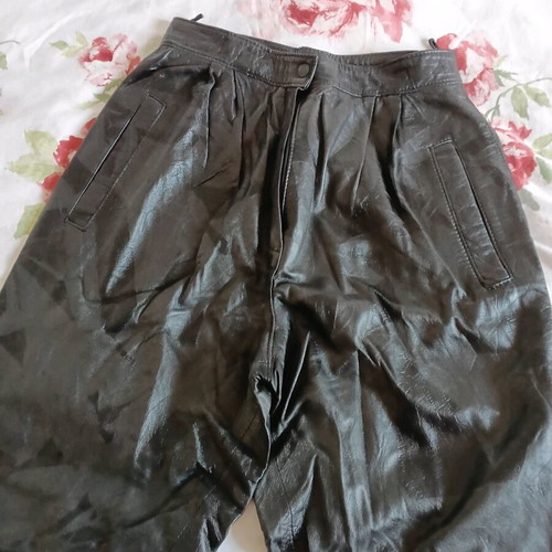 Leather pants used, size M 38, black