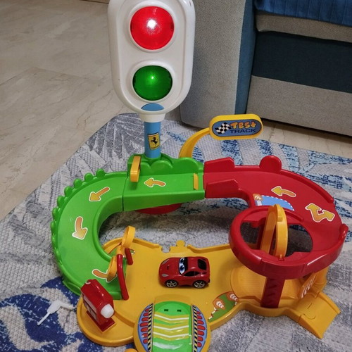 Children's track with car used, sounds and lights working