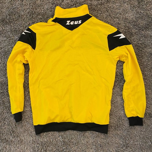Zeus long-sleeve sports shirt new, size large, blue and yellow