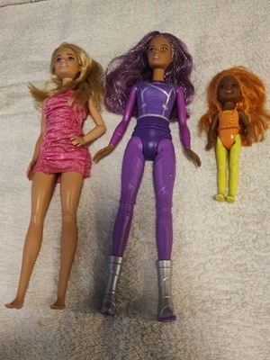 Authentic Barbie dolls used, set of 3