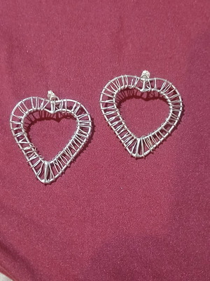 Silver heart-shaped earrings new