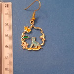 Blue cat earrings new