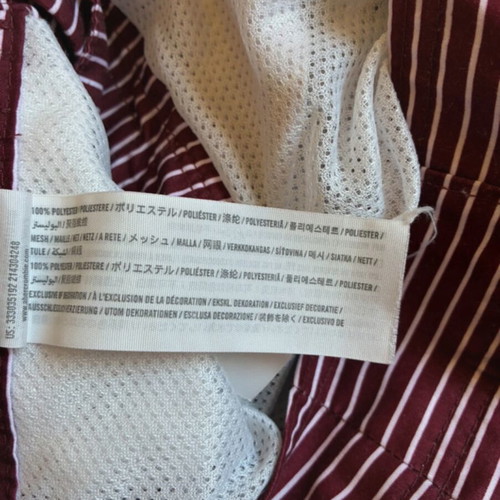 Hollister Board Shorts Size 28 XS Dark Blue Burgundy Striped Swim Trunks