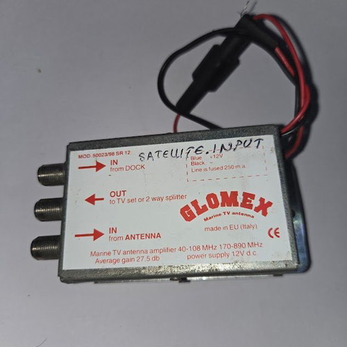 Glomex Marine TV Antenna Amplifier used, 12V, model 5023/98 SR12