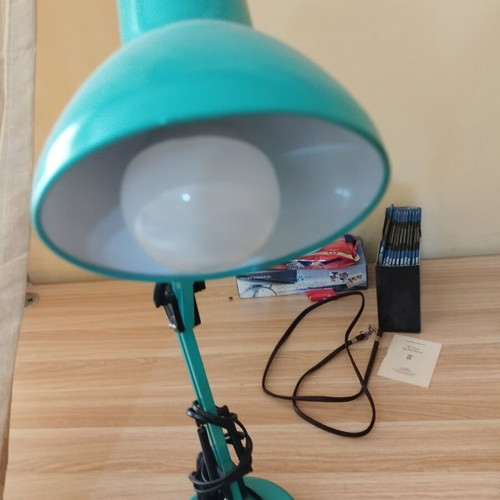 Desk lamp petrol color, maximum height 58 cm, like new, adjustable