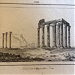  1830 Στήλες Ολυμπίου Διός χαλκογραφία