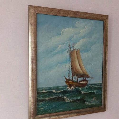 Seascape painting used 56x47 cm in frame
