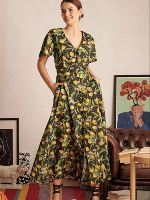 Hemithea airy midi dress new with tags, black multicolor