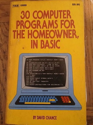 30 Computer Programs for the Homeowner in Basic μεταχειρισμένο βιβλίο προγραμματισμού