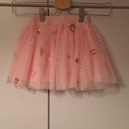 Children's skirt like new, pink tulle with embroidery and sequins, age 4