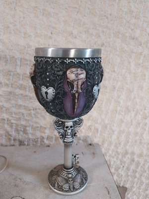 Edgar's Raven Gothic Goblet by Nemesis Now new, polyresin with stainless steel insert