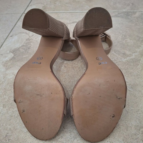 Exe sandals with thick heel, size 37, beige, used