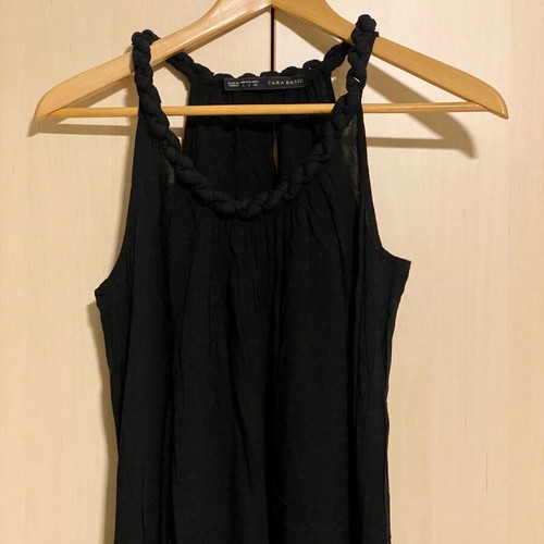 Zara black maxi cotton dress like new, ancient Greek style