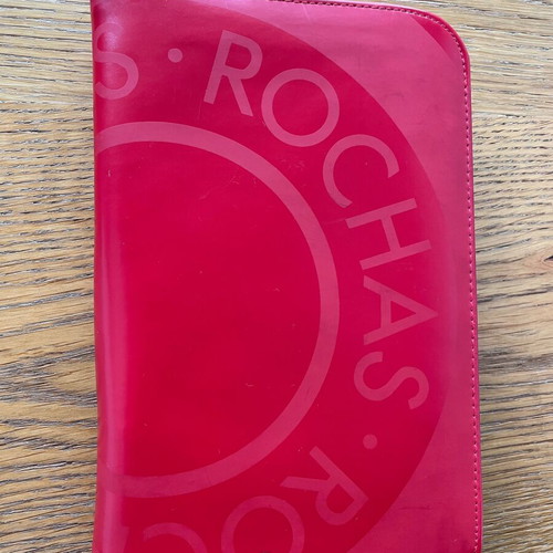 Rochas wallet used, rectangular with card and coin holder, red