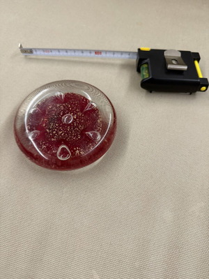 Vintage Murano Style Glass Paperweight with Gold Leaf, Like New