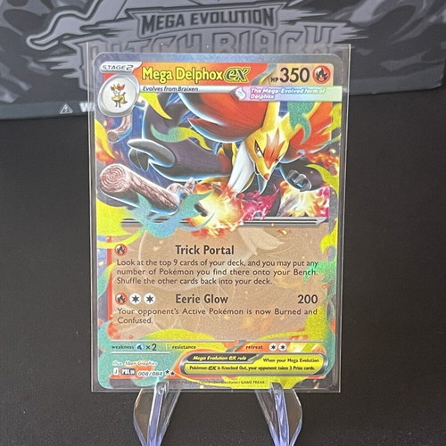 Mega Delphox EX Pokémon TCG card like new, Pitch Black 008/084