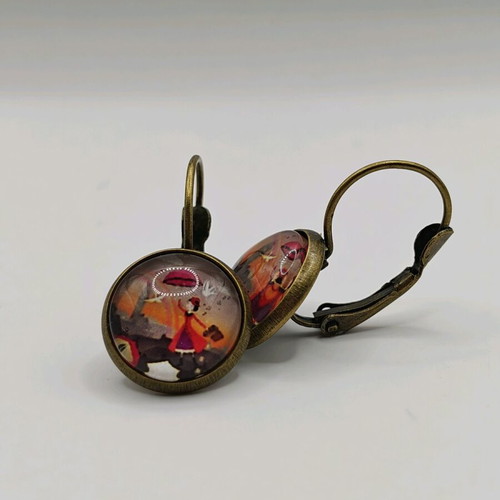 Mary Poppins dangle earrings new, multicolored